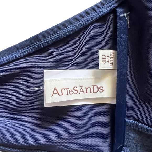 Artesands Navy Blue Melange Botticelli Twist C-DD Cup Bikini Top sz 16 NEW Tags - Picture 9 of 10